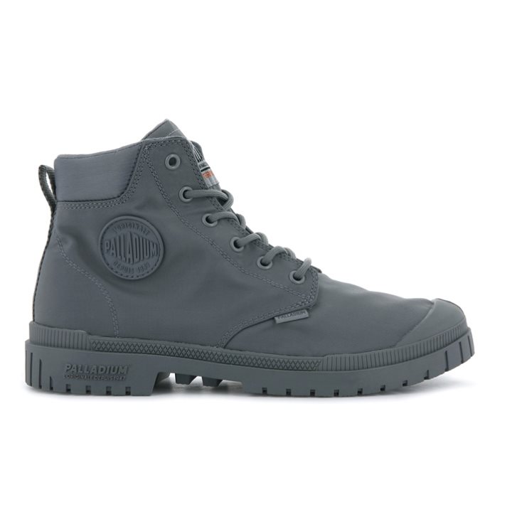 Palladium Pampa Sp20 Cuff WP+ Men\'s Boots Dark Grey | UK D648-HES